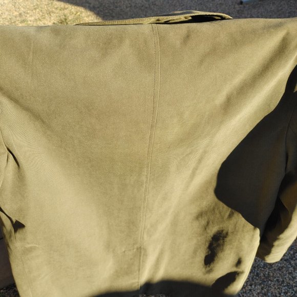 Men's London Fog Trench Coat - Size 40S - Color Dark Green - Picture 9 of 16